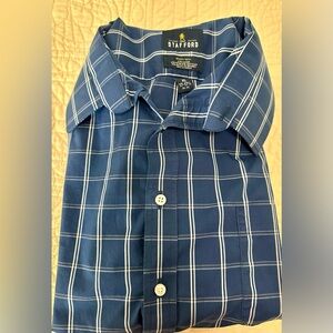 Stafford Men's Blue Plaid Shirt